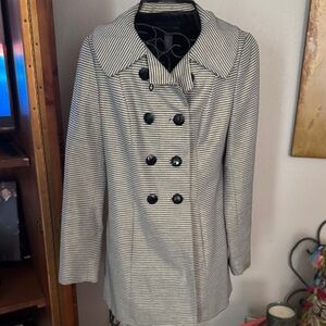 Banana Republic Striped Women's Double-Breasted Coat XS